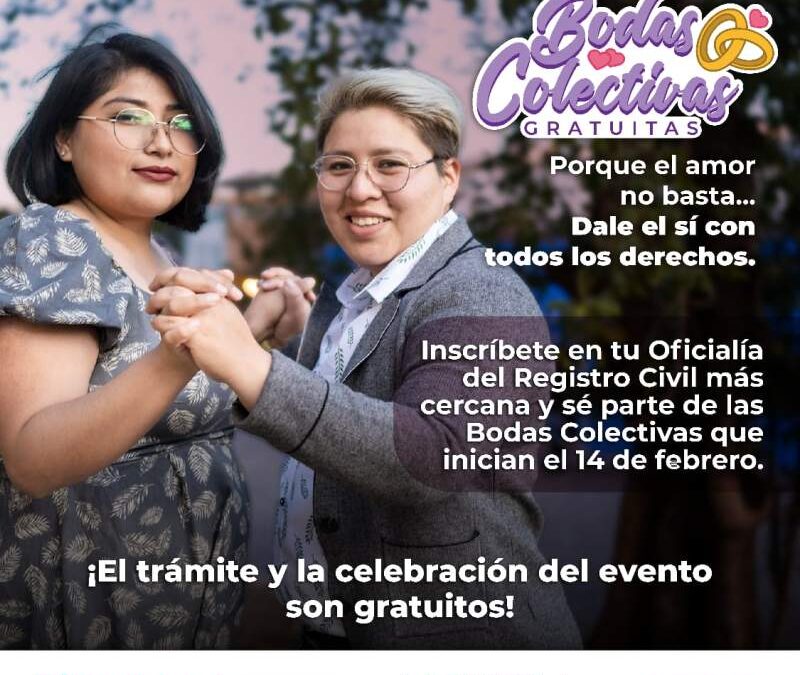 Inicia Registro Civil Bodas Colectivas con trámites totalmente gratuitos