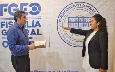 Toma protesta Fiscal de Oaxaca, Bernardo Rodríguez Alamilla, a Vicefiscal General de Atención a Víctimas y a la Sociedad