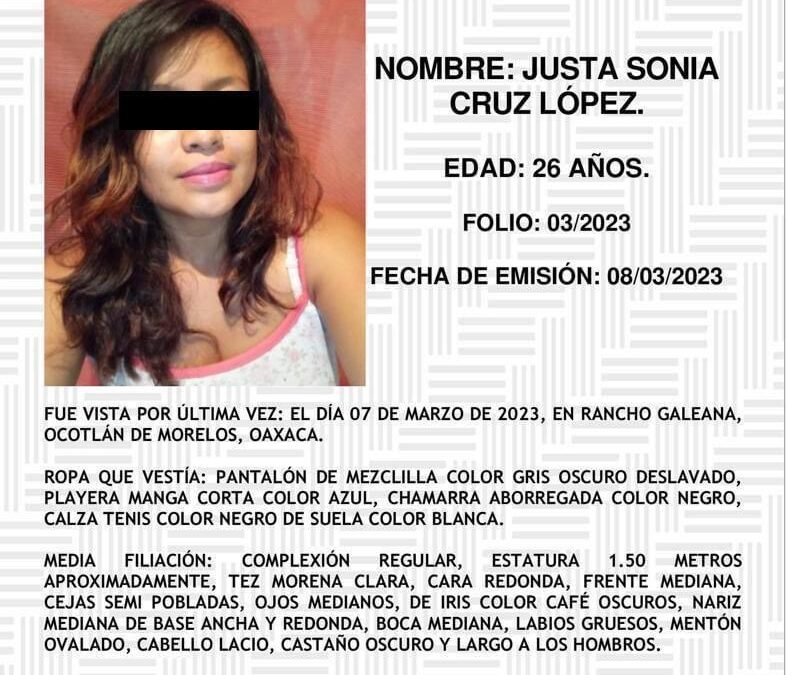 Otro feminicidio enluta a Oaxaca; localizan cuerpo de Justa Sonia en San Antonino Castillo Velasco