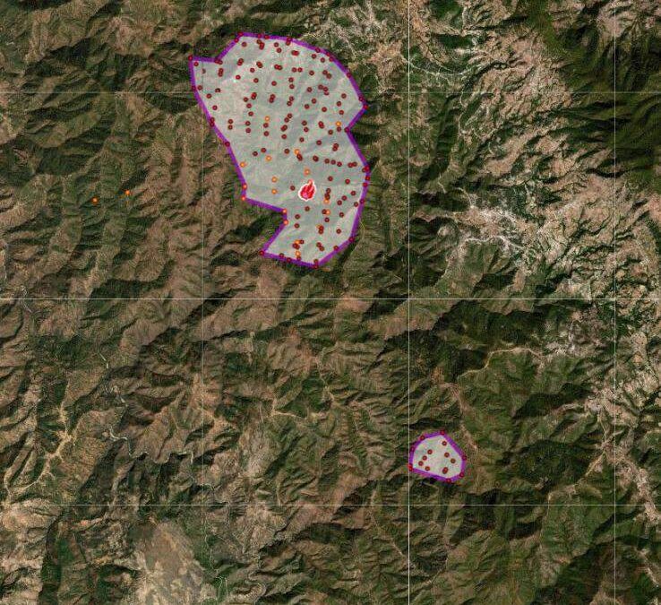 Intensifica Coesfo combate a incendio forestal en paraje Cerro Metate