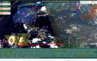 Onda tropical número 12 se acerca al estado, dejará lluvias, actividad eléctrica y rachas de viento