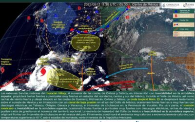 Acercamiento de la onda tropical número 23 provocará lluvias moderadas en el estado