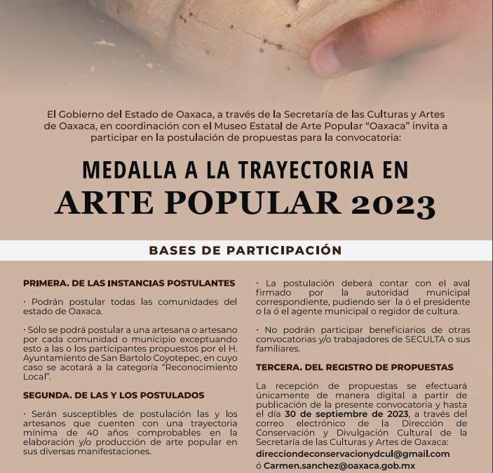 Reconocerá Gobierno Estatal con Medalla de Arte Popular 2023 a personas artesanas de Oaxaca