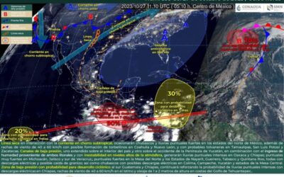 Se prevén lluvias, tormentas y viento en gran parte del estado, informa Protección Civil