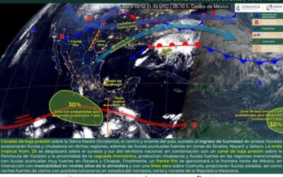 Se pronostican lluvias aisladas, actividad eléctrica y rachas de viento para este jueves