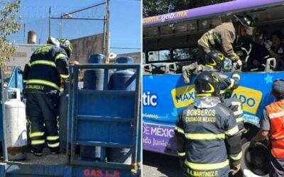 Aparatoso choque de un camión de gas con unidad de transporte público en CDMX deja un muerto y varios lesionados