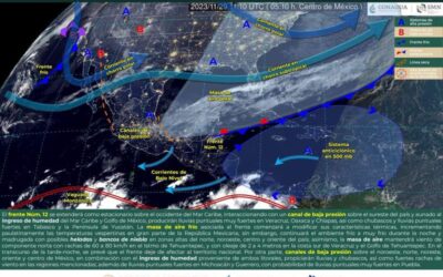 Continuarán las lluvias de intensidad variable y evento de norte en diferentes regiones