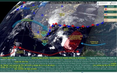 Se esperan lluvias de intensidad variable por el frente frío número 9