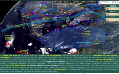 Canal de baja presión provocará lluvias ligeras en diferentes regiones del estado