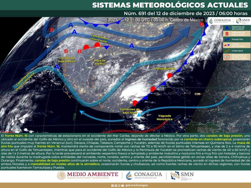 Continúa ambiente frío y evento de Norte en Oaxaca