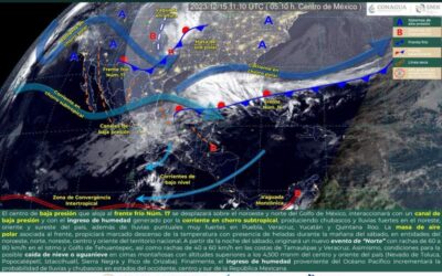 Frente frío número 17 ingresa al Golfo de México