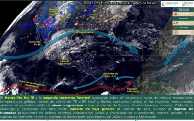 Se esperan temperaturas bajas, vientos moderados y lluvias escasas para este día: Protección Civil