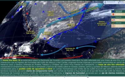 Se prevén lloviznas y bajas temperaturas durante la tarde y noche de este miércoles, acompañadas de fuertes vientos