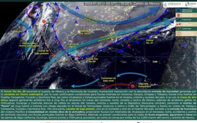 Frente frío número 28 provocará ambiente frío, lluvias y evento de norte en el estado