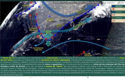 Se prevén probabilidad de lluvias, ambiente frío y evento de norte en el estado