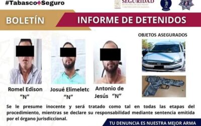 Detienen a presunto asesino de tres jóvenes en bar de Tabasco