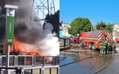 Registran incendio en la estación La Raza del Metrobús