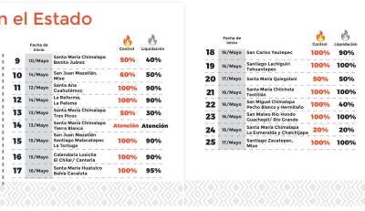 Reporta Coesfo 10 incendios forestales activos en la entidad
