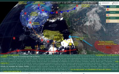 Favorece Onda tropical número 5 condiciones de lluvias para Oaxaca