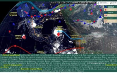 Huracán Beryl dejará lluvias este fin de semana en Oaxaca