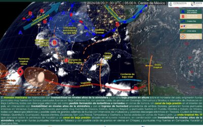 Onda tropical número 17 generará chubascos en diversas regiones de Oaxaca