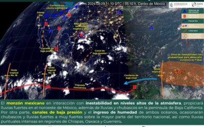 Continuarán las lluvias y chubascos en serranías de Oaxaca este jueves