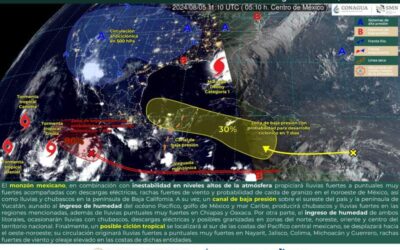 Este lunes se esperan lluvias y rachas de viento en la mayor parte de Oaxaca