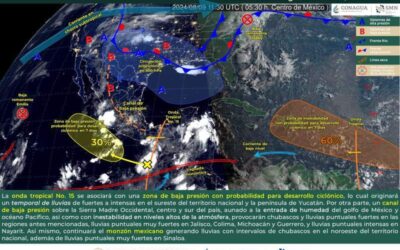 Onda tropical número 15 generará temporal lluvioso en Oaxaca