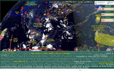 Se prevén tormentas en la Sierra Sur y Mixteca para este miércoles