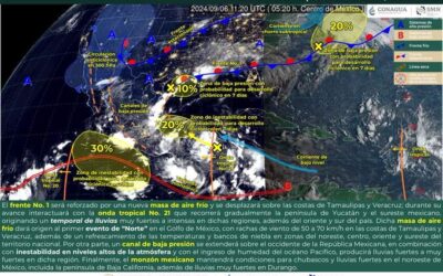 Lluvias intensas en Puebla, Veracruz, Oaxaca, Chiapas, Tabasco, Campeche, Yucatán y Quintana Roo