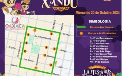 Este miércoles, cortes a la circulación durante Verbena Popular Xandú y carrera atlética Recorrido al Mictlán