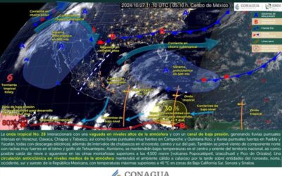 Onda tropical número 28 ocasionará lluvias en algunas regiones de Oaxaca para este domingo