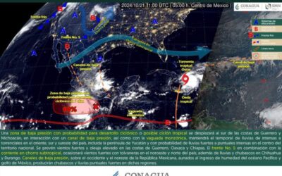 Para este inicio de semana continuarán las lluvias de variable intensidad en territorio oaxaqueño