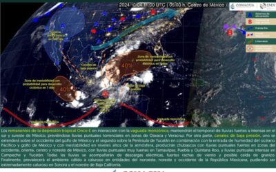 Remanentes de depresión tropical Once-E mantendrán temporal de lluvias en Oaxaca