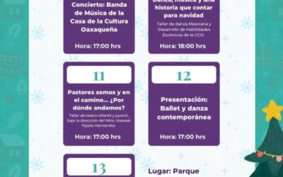 Invita CCO a participar en actividades de conciertos, danza y música que forman parte del Festival Navideño