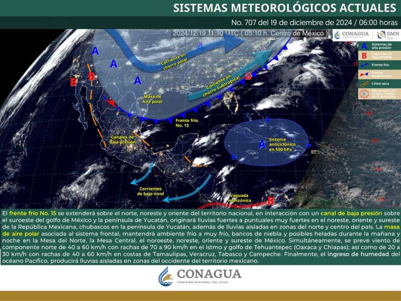 Pronostican lluvias y descenso en la temperatura en varias regiones de Oaxaca