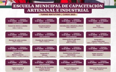 Inician cursos en la Escuela Municipal de Capacitación Artesanal e Industrial.