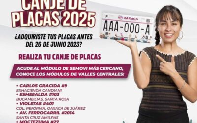 Presenta Secretaría de Movilidad programa Canje de Placas 2025 en Oaxaca