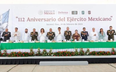 Asiste Salomón Jara a ceremonia conmemorativa del 112 Aniversario del Ejército Mexicano