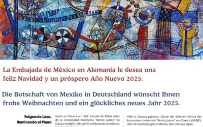 Obra de lazo, artista plástico emanado de la UABJO, imagen de la embajada de México en Alemania este fin de año