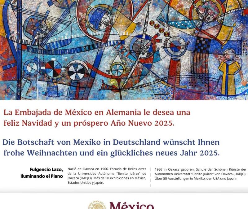Obra de lazo, artista plástico emanado de la UABJO, imagen de la embajada de México en Alemania este fin de año