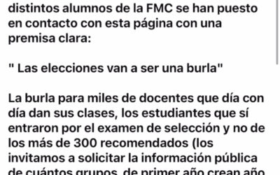 ELECCIONES EN LA FACULTAD DE MEDICINA: EL CIRCO DE LOS FAVORES Y LA IMPUNIDAD