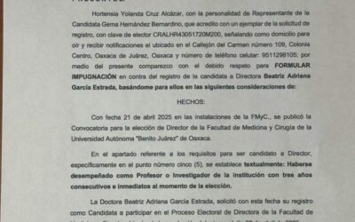 Trasciende impugnación contra la candidata Beatriz Adriana García Estrada