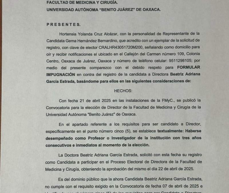 Trasciende impugnación contra la candidata Beatriz Adriana García Estrada