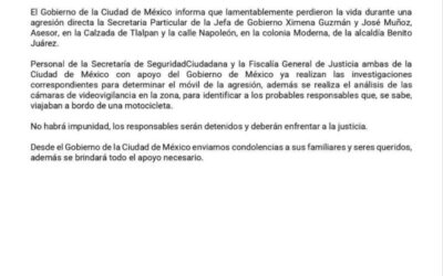 Asesinan a secretaria particular y asesor de Clara Brugada en la CDMX