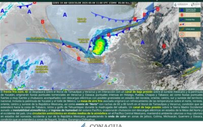Traerá frente frío número 42 incremento de lluvias y tormentas en diferentes puntos del estado