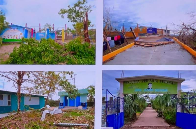 Al menos 171 escuelas se vieron afectados por Erick en Oaxaca