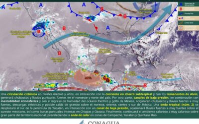 Continuará inestabilidad con lluvias y nubosidad en gran parte del estado
