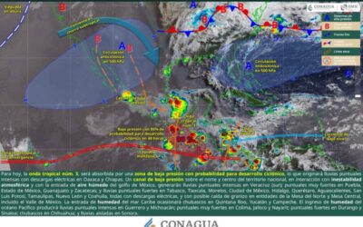 Continuarán lluvias con posible actividad eléctrica en Oaxaca