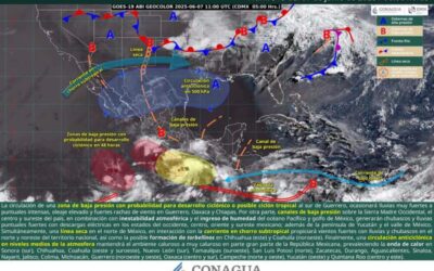 Lluvias puntuales intensas en Guerrero, así como muy fuertes en Oaxaca y Chiapas